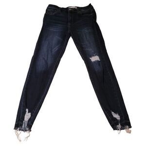 KanCan Skinny Jeans Distressed Raw Frayed Hem Mid Rise Women's (Junior) 9/28